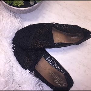 Black Moroccan Crochet Women's Toms